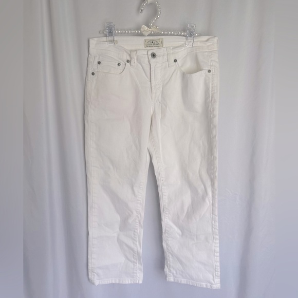 Lucky Brand White Straight-Leg Brooke Cropped Jeans size 4 - Picture 2 of 7